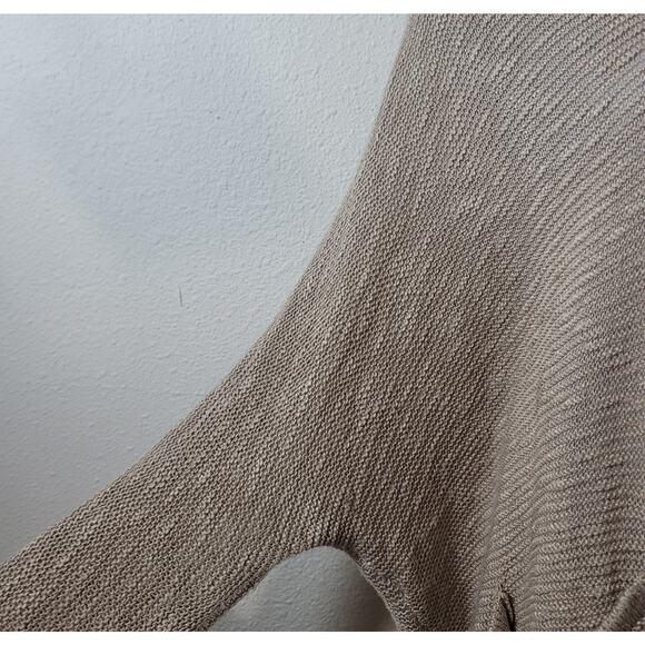 Altar'd State Tan Slub Knit Open Front Cardigan Large Lightweight Soft Stretchy - Picture 6 of 6